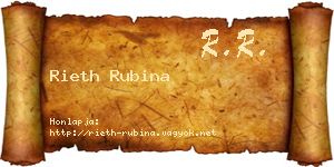 Rieth Rubina névjegykártya